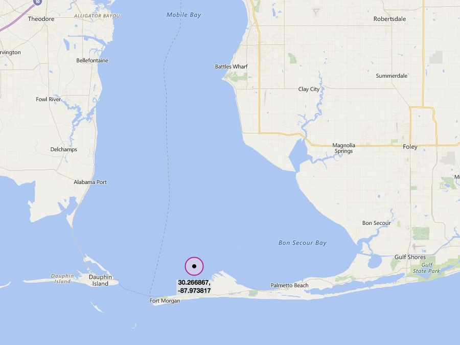 Legacy 615-3 Platform Reef - Fishing reef platform spot in Mobile Bay located at the South end of the bay. This reef has recently been enhanced with 282 cubic yards (364 tons) of gabion stone (2014-2016) by AMRD (Alabama Marine Resources Division).